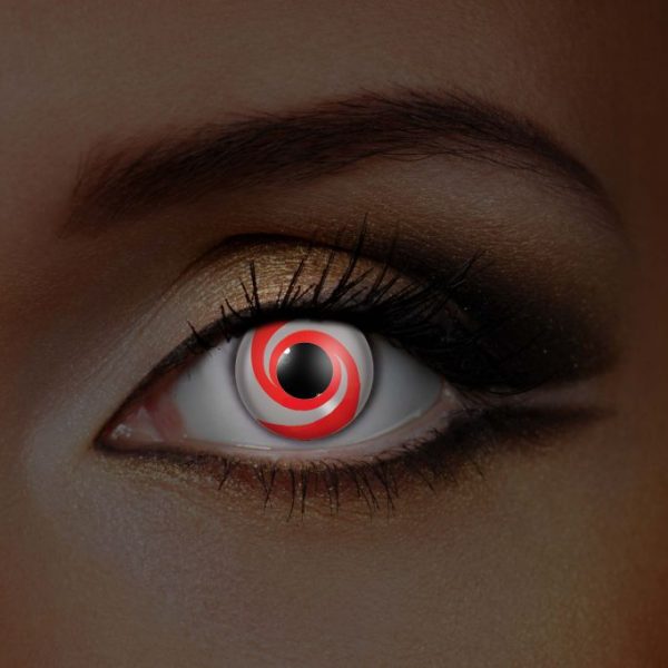 Red Swirl UV Contact Lenses