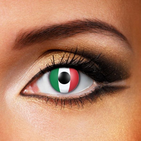Italy flag contact lenses