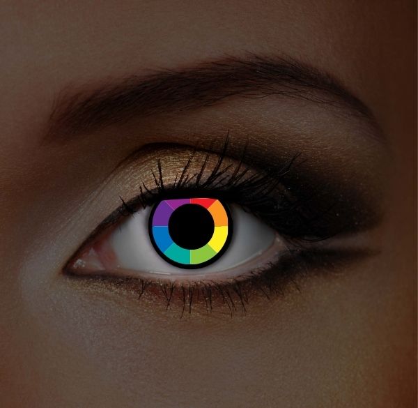 Multi-coloured UV contact lenses