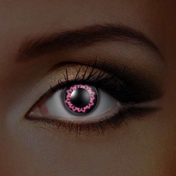 Pink butterfly contact lenses